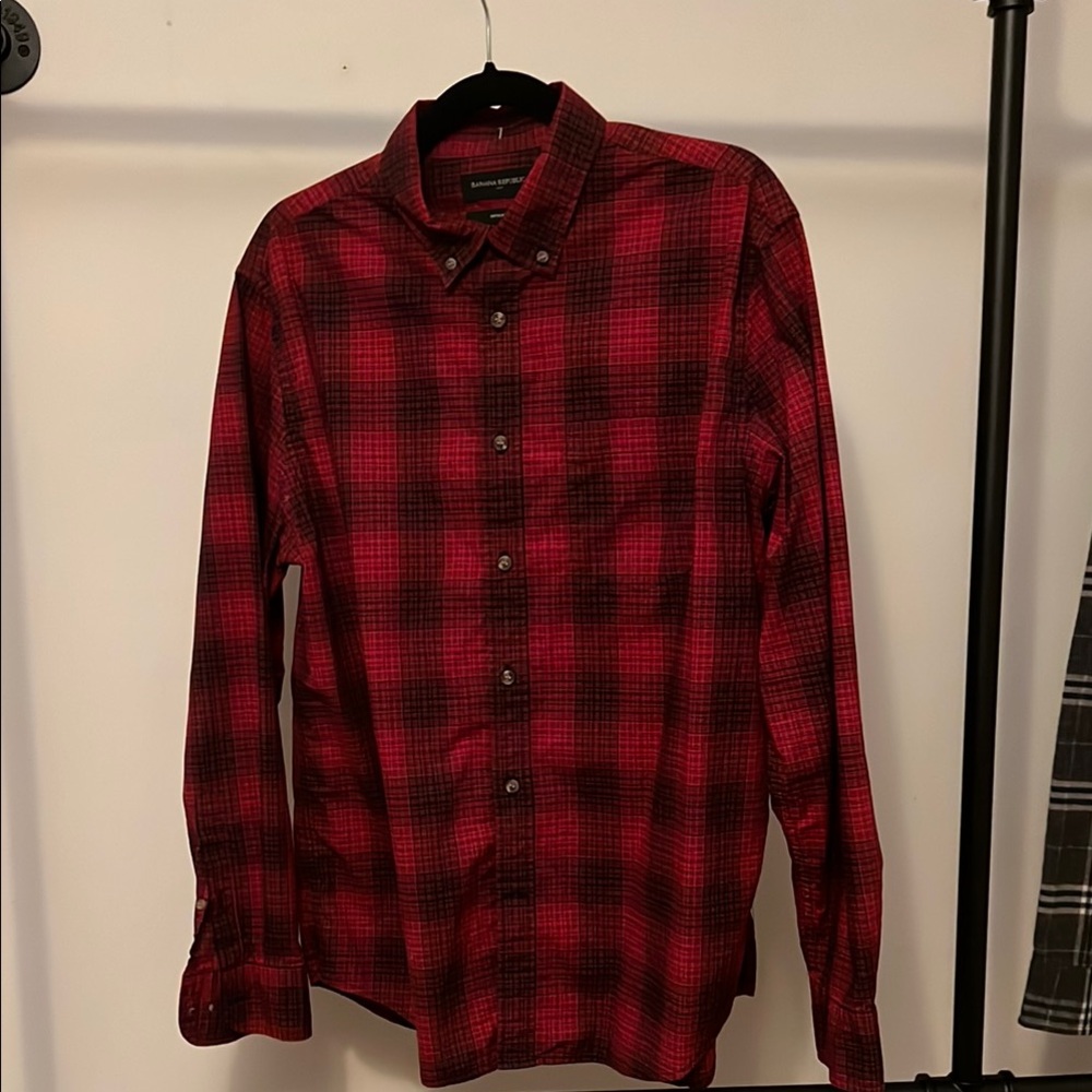 Men's Banana Republic Red Plaid Shirt